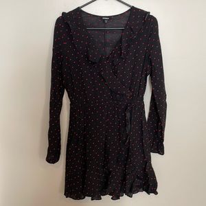 Express ruffle fit and flare dress